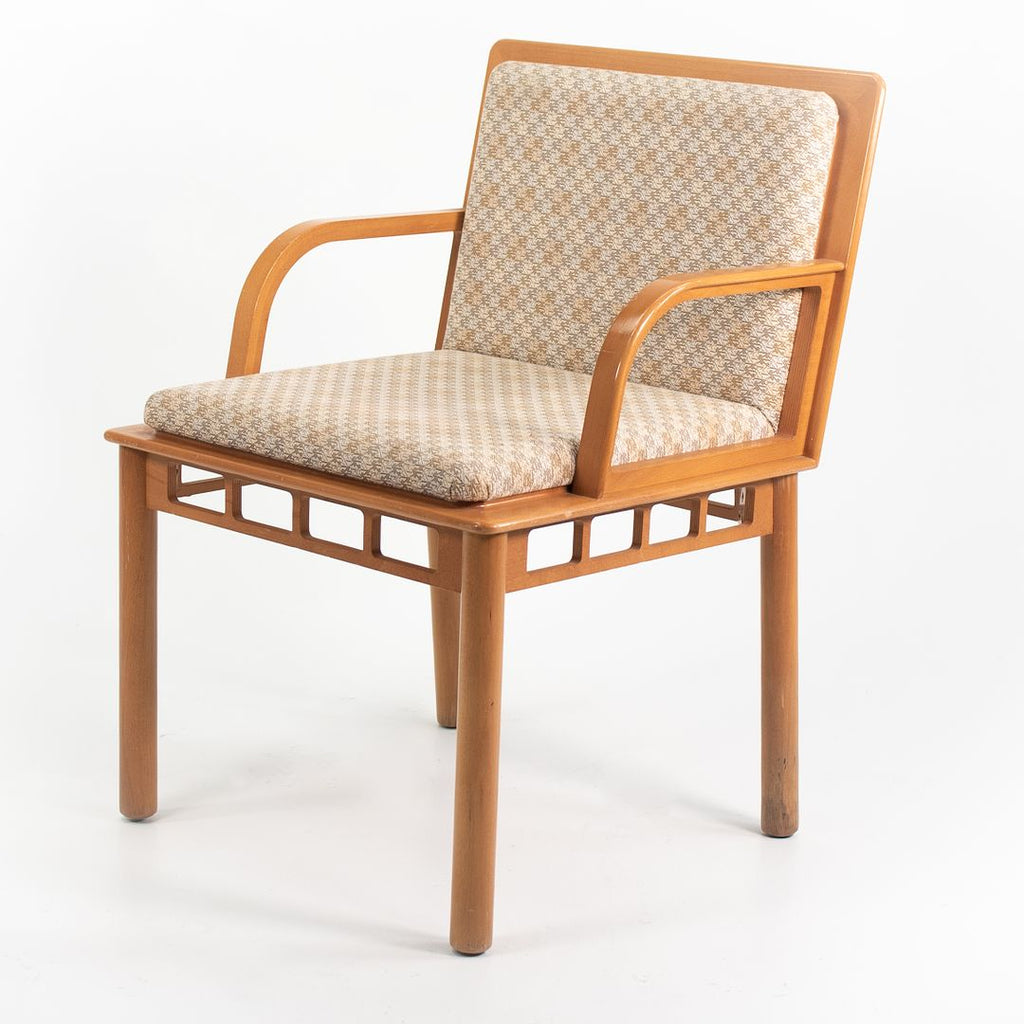 SOLD 1988 Knoll Bridge Armchair by Ettore Sottsass for Knoll in Maple with Fabric Upholstery