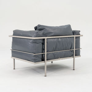 1980s In Style of A Pair of Le Corbusier Jeanneret Perriand LC3 Lounge Chairs in Blue Leather