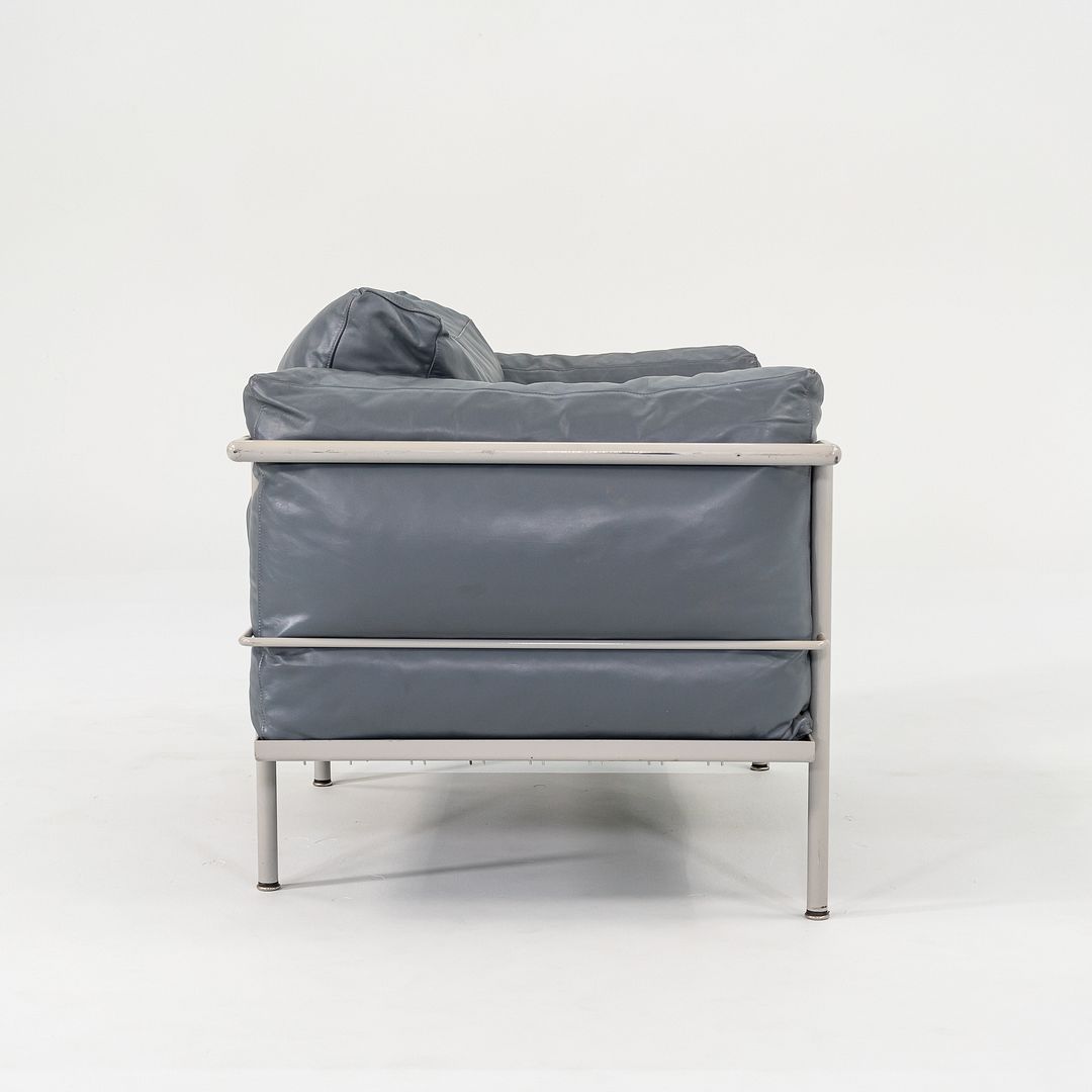 1980s In Style of A Pair of Le Corbusier Jeanneret Perriand LC3 Lounge Chairs in Blue Leather