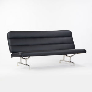 1964 Eames 3473 Sofa by Charles and Ray Eames for Herman Miller with Re-done Black Naugahyde