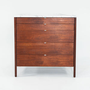 1960s Florence Knoll Walnut 5-Drawer Dresser with Marble Top, Model 326 2