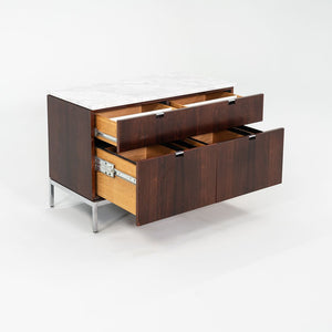 SOLD C. 1960s Florence Knoll Rosewood and Marble Credenza / Cabinet 37 inch
