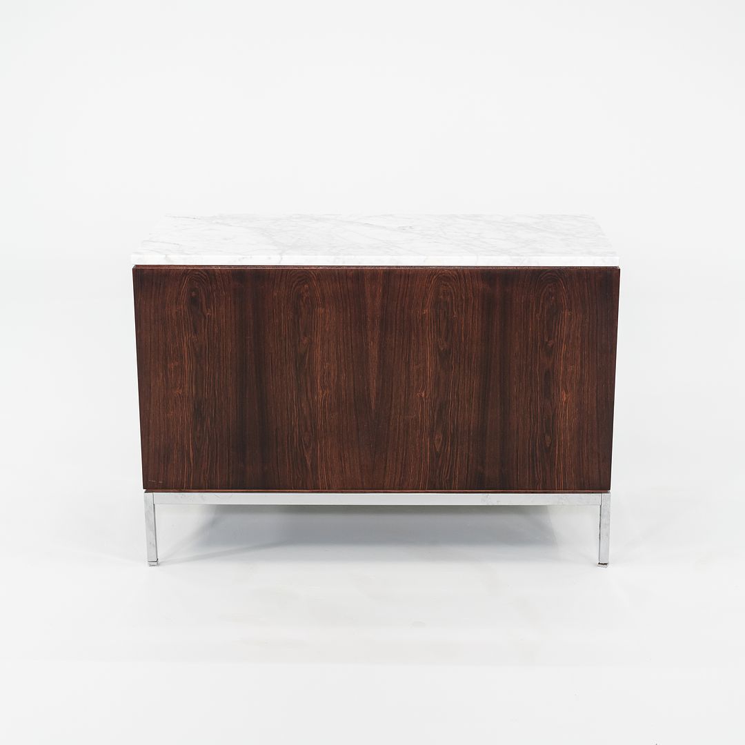 SOLD C. 1960s Florence Knoll Rosewood and Marble Credenza / Cabinet 37 inch