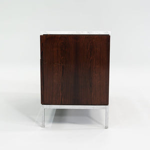 SOLD C. 1960s Florence Knoll Rosewood and Marble Credenza / Cabinet 37 inch