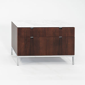 SOLD C. 1960s Florence Knoll Rosewood and Marble Credenza / Cabinet 37 inch