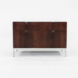 SOLD C. 1960s Florence Knoll Rosewood and Marble Credenza / Cabinet 37 inch