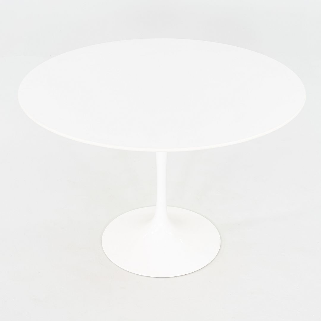 2010s Eero Saarinen for Knoll 42" Tulip Dining Table with White Laminate Top