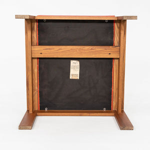 1960s Modern Ottoman Stool by C.I. Designs Wood with Persimmon Vinyl Upholstery