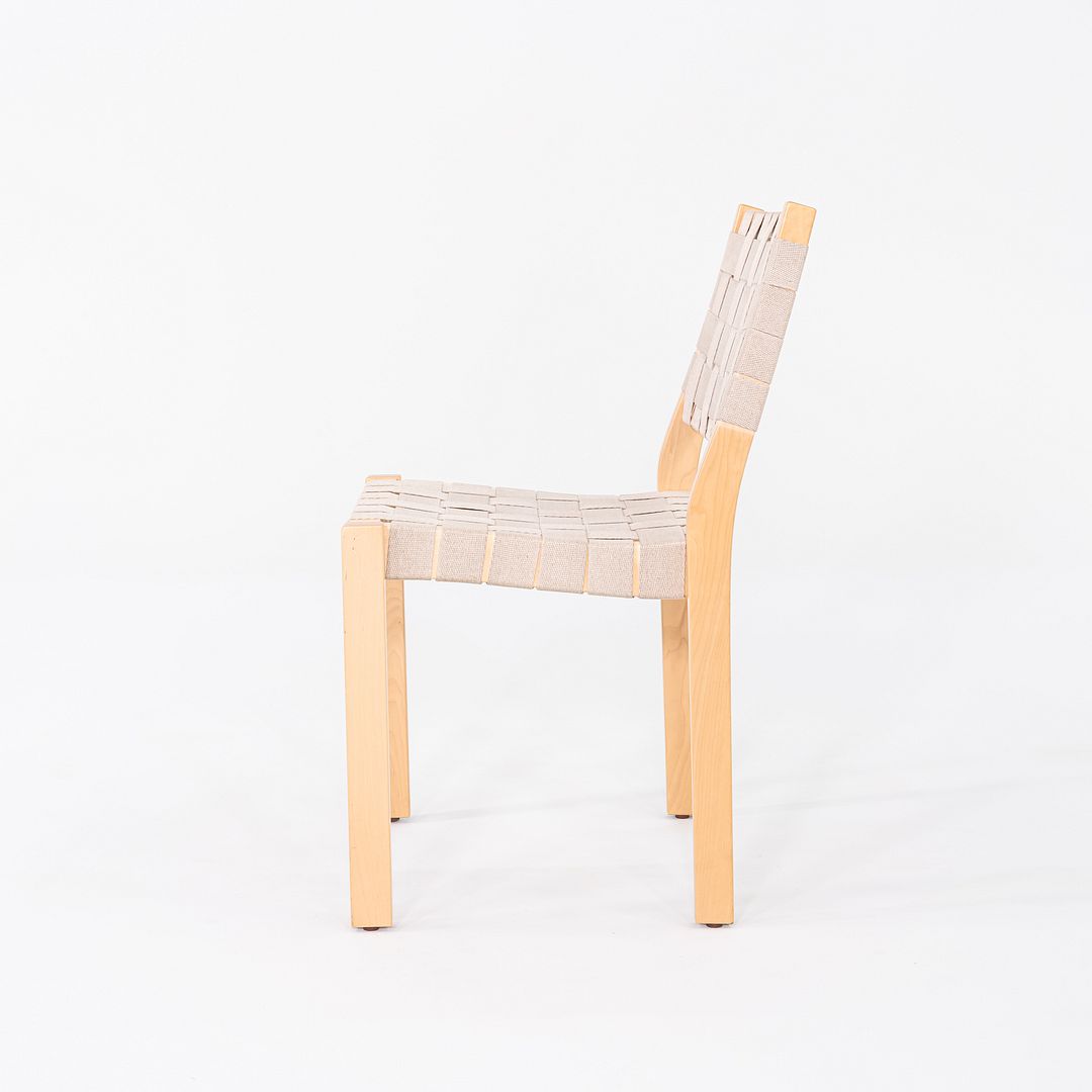 2010 Pair of Alvar & Aino Aalto for Artek 611 Stacking Dining Side Chairs Beige