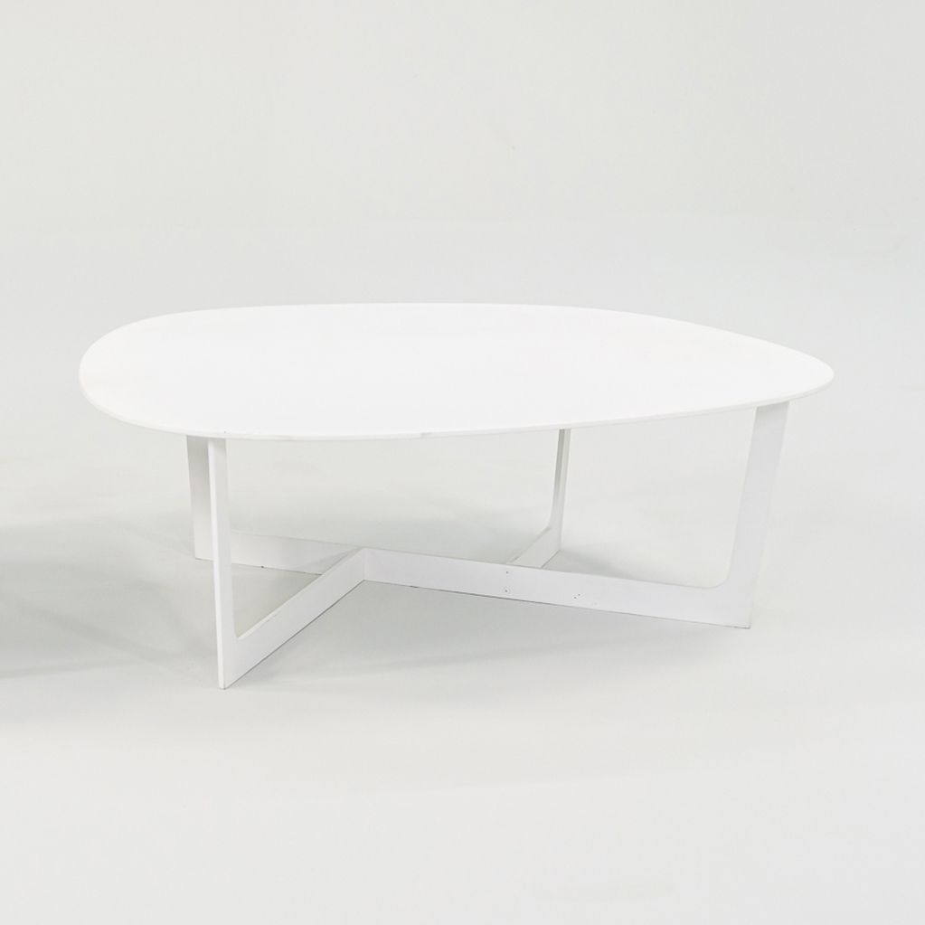 SOLD 2010s Erik Jorgensen Insula Coffee Table by Ernst & Jensen in White Medium Size