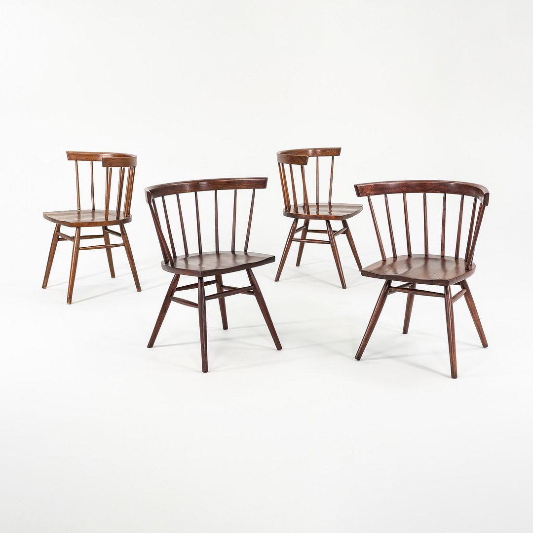SOLD 1949 Set of Four N19 Straight Chairs by George Nakashima for Knoll Associates in Walnut