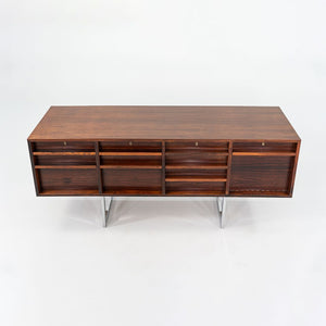 SOLD 1960s Four Position Credenza Cabinet by Bodil Kjaer for CI Designs in Chromed Steel and Brazilian Rosewood