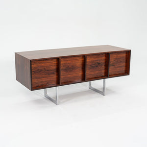 SOLD 1960s Four Position Credenza Cabinet by Bodil Kjaer for CI Designs in Chromed Steel and Brazilian Rosewood
