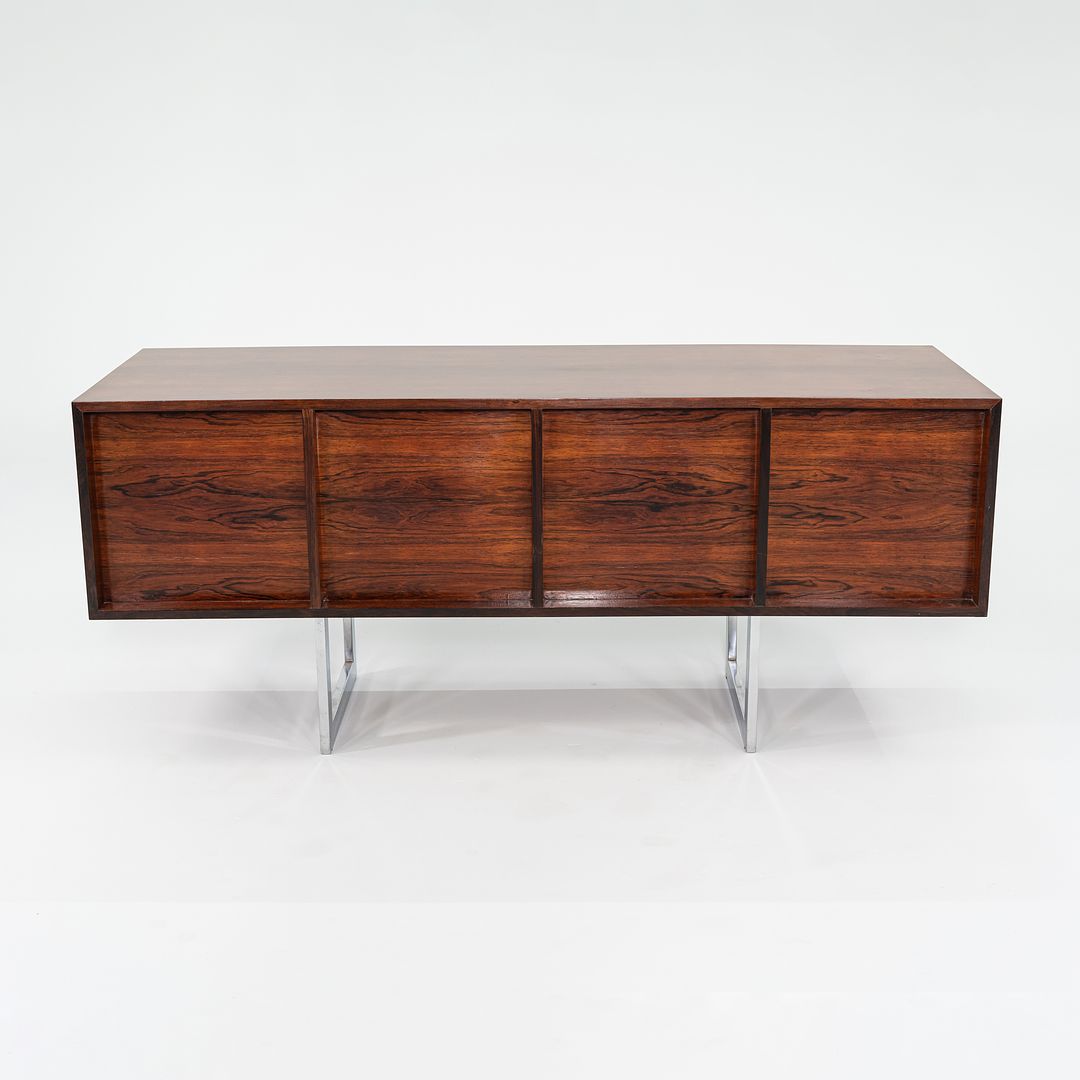 SOLD 1960s Four Position Credenza Cabinet by Bodil Kjaer for CI Designs in Chromed Steel and Brazilian Rosewood