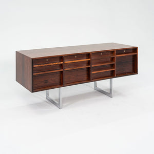 SOLD 1960s Four Position Credenza Cabinet by Bodil Kjaer for CI Designs in Chromed Steel and Brazilian Rosewood