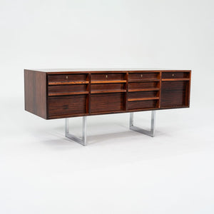 SOLD 1960s Four Position Credenza Cabinet by Bodil Kjaer for CI Designs in Chromed Steel and Brazilian Rosewood
