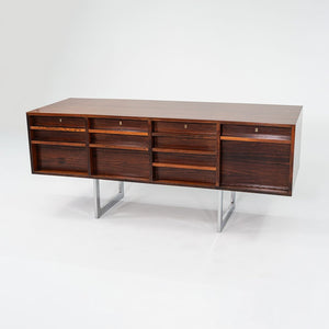 SOLD 1960s Four Position Credenza Cabinet by Bodil Kjaer for CI Designs in Chromed Steel and Brazilian Rosewood