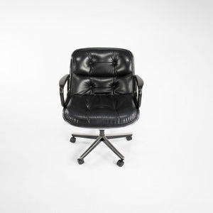 SOLD 2006 Pollock Executive Desk Chair by Charles Pollock for Knoll in Black Leather 7x Available