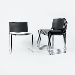 2009 Spindle Side Chair, Model 1526 by Piero Lissoni for Porro in Black Leather, Sets Available