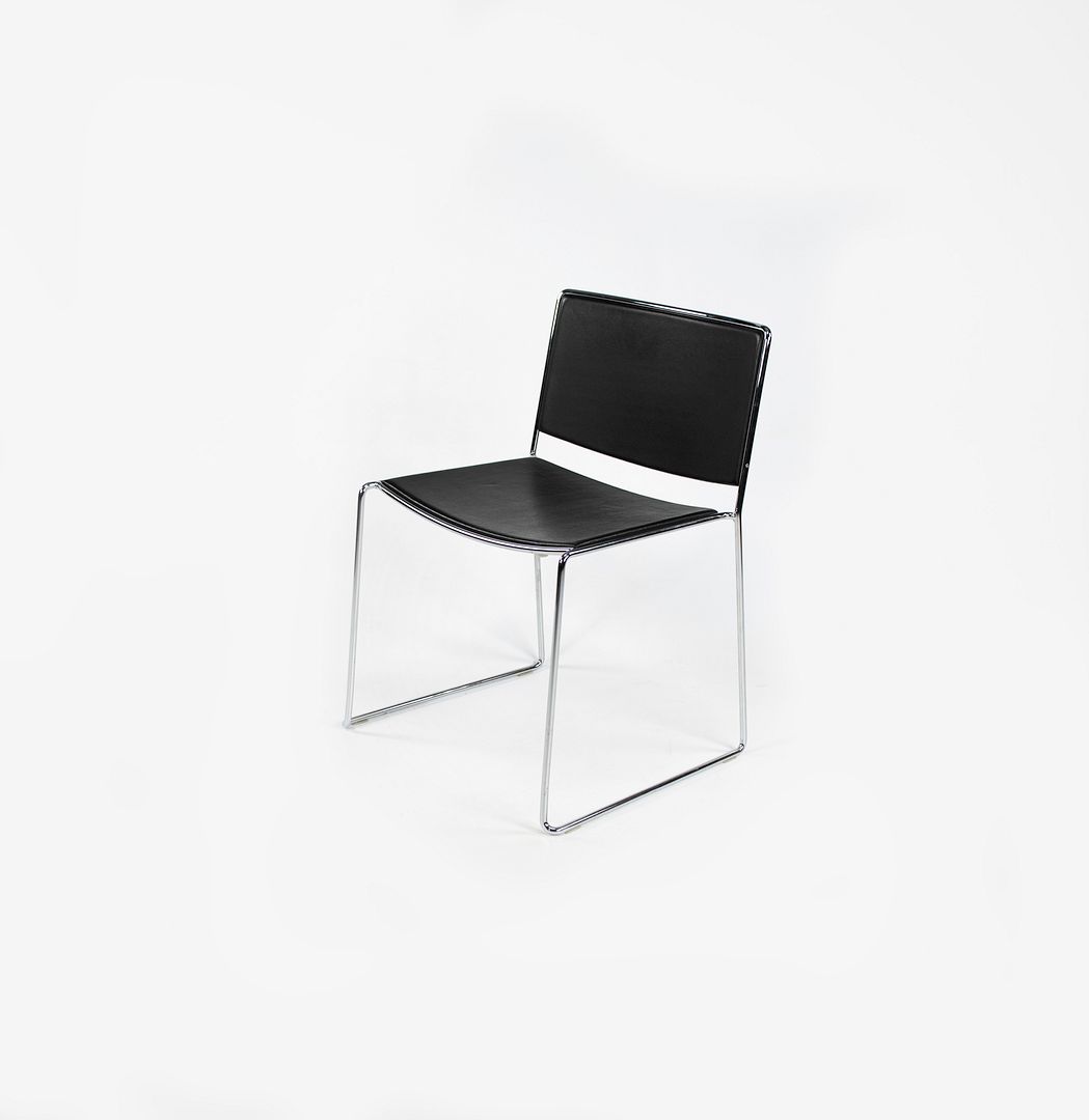 2009 Spindle Side Chair, Model 1526 by Piero Lissoni for Porro in Black Leather, Sets Available