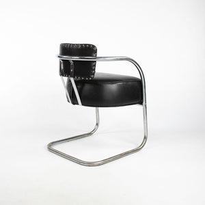 C. 1940s Streamline Art Deco Lounge Chair w/ Tubular Steel Frame after Ken Weber