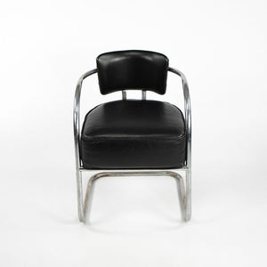 C. 1940s Streamline Art Deco Lounge Chair w/ Tubular Steel Frame after Ken Weber