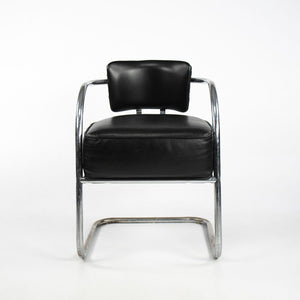 C. 1940s Streamline Art Deco Lounge Chair w/ Tubular Steel Frame after Ken Weber