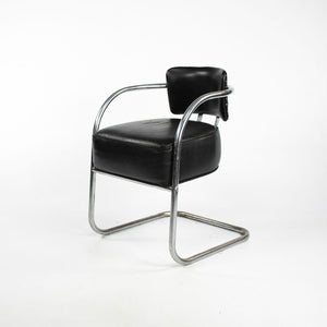 C. 1940s Streamline Art Deco Lounge Chair w/ Tubular Steel Frame after Ken Weber