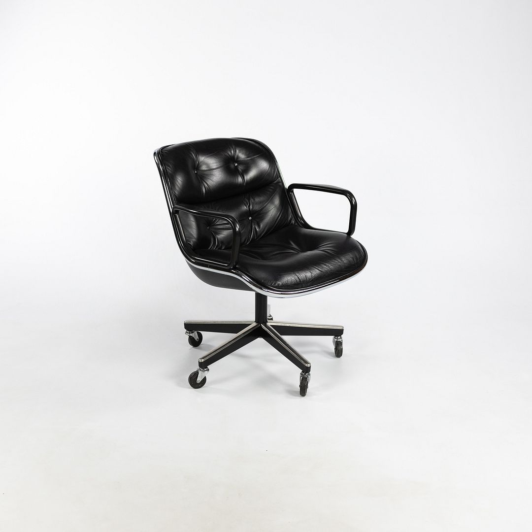 SOLD 2006 Pollock Executive Chair by Charles Pollock for Knoll in Black Leather 7x Available