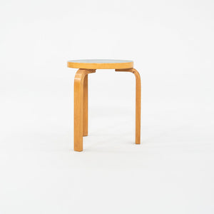 1950s Aino and Alvar Aalto for Artek 60 Stool / Side Table Birch w/ Blue Laquer