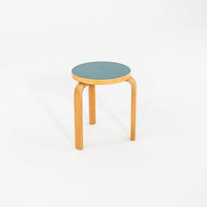 1950s Aino and Alvar Aalto for Artek 60 Stool / Side Table Birch w/ Blue Laquer