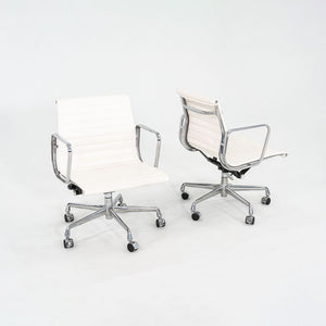 2023 Herman Miller Eames Aluminum Group Management Desk Chairs in White Leather 10x Available