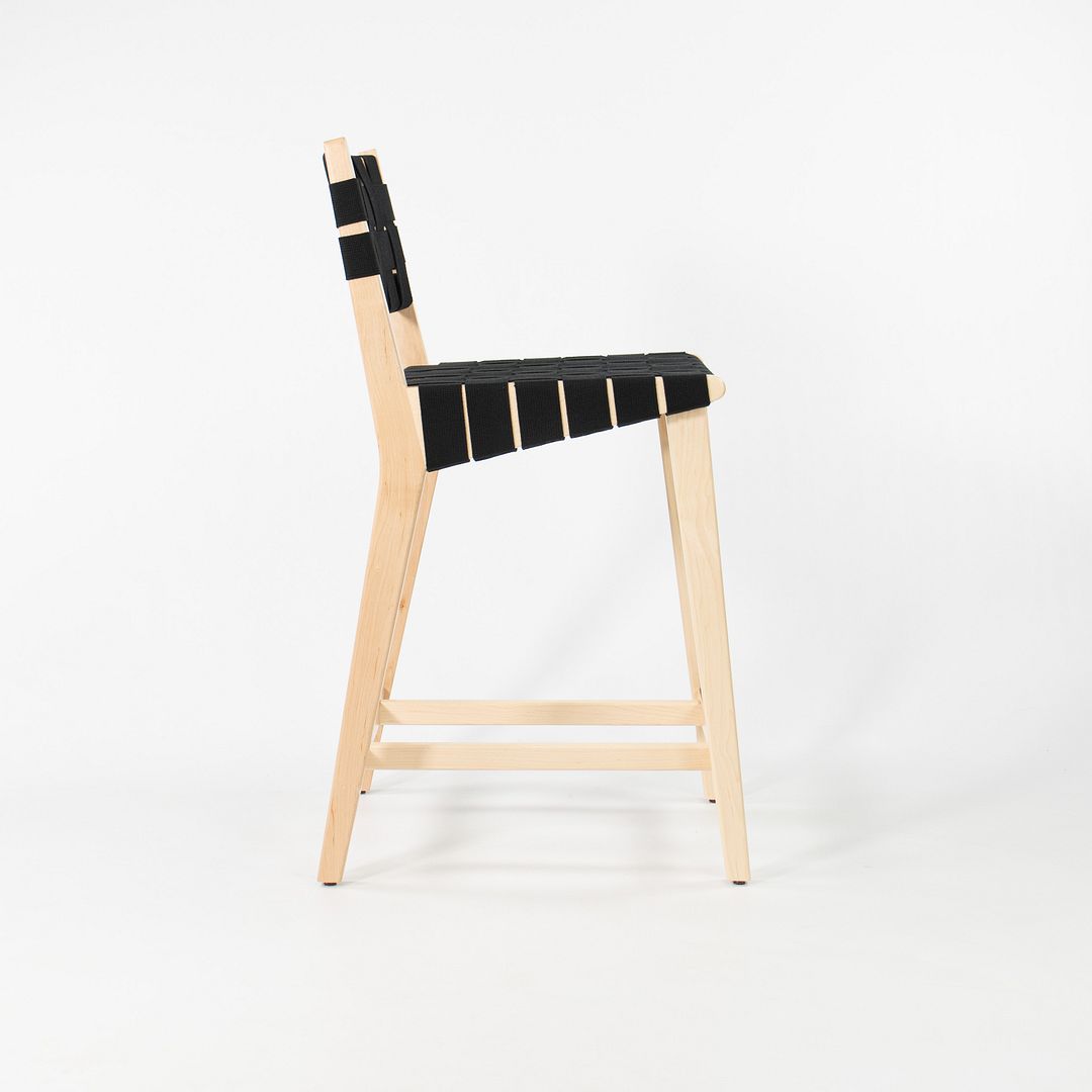 2021 666CH-WB Counter Stool by Jens Risom for Knoll in Maple with Black Webbing