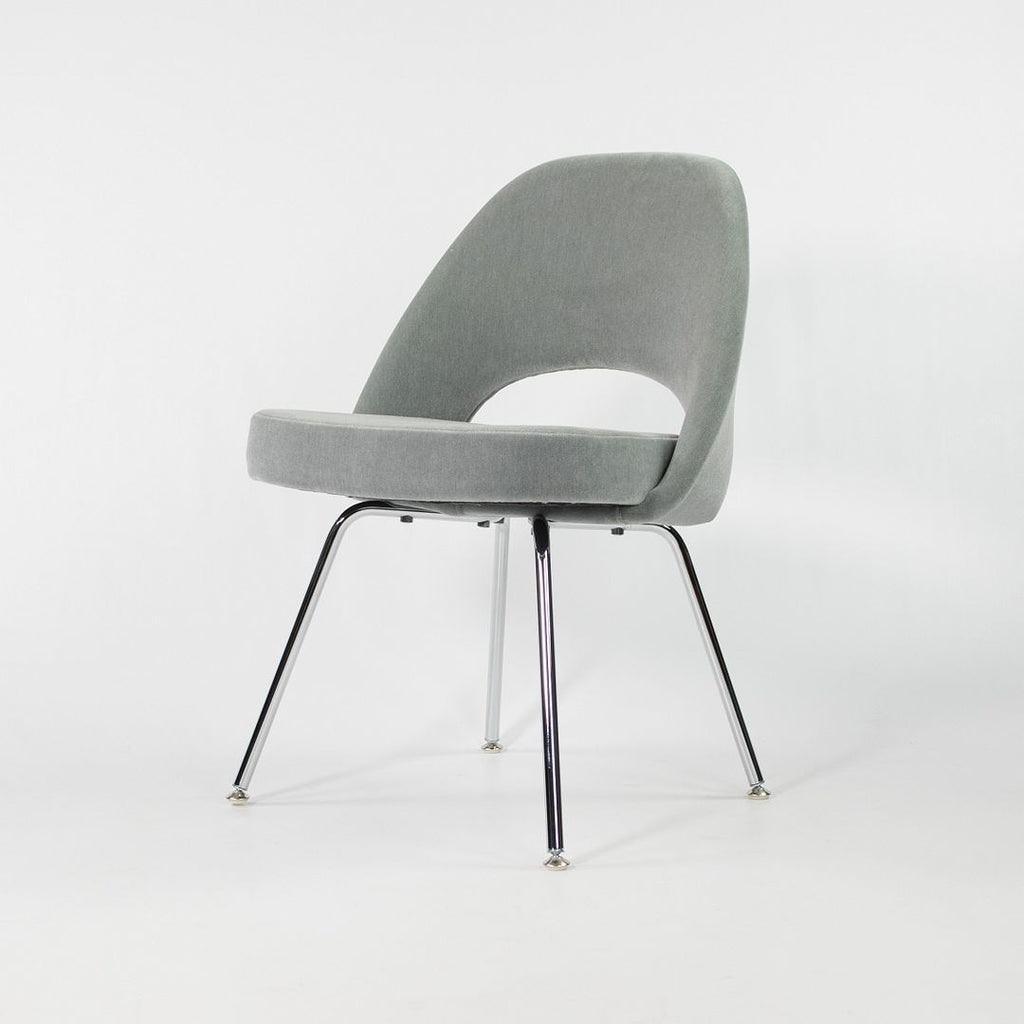 SOLD 2021 72A Armless Executive Chair by Eero Saarinen for Knoll in Fabric with Tubular Legs