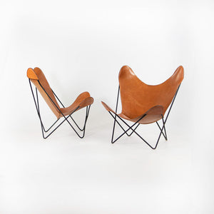 1950s Butterfly Chairs By Jorge Ferrari-Hardoy, Antonio Bonet, And Juan Kurchan For Knoll in Cognac Leather