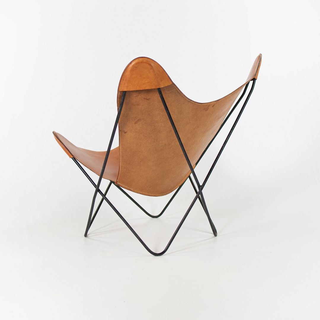 1950s Butterfly Chairs By Jorge Ferrari-Hardoy, Antonio Bonet, And Juan Kurchan For Knoll in Cognac Leather