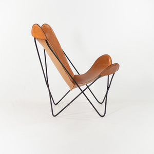 1950s Butterfly Chairs By Jorge Ferrari-Hardoy, Antonio Bonet, And Juan Kurchan For Knoll in Cognac Leather