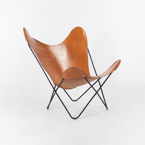 1950s Butterfly Chairs By Jorge Ferrari-Hardoy, Antonio Bonet, And Juan Kurchan For Knoll in Cognac Leather