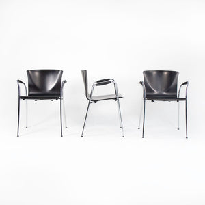 2000s Set of Three Vico Magistretti for DePadova "Cirene" Armchairs with Ebonized Wood Seats
