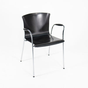 2000s Set of Three Vico Magistretti for DePadova "Cirene" Armchairs with Ebonized Wood Seats