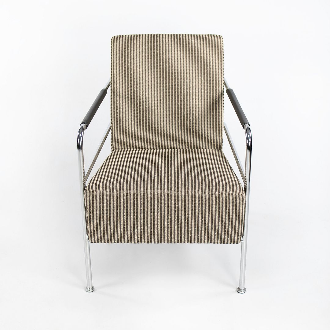 SOLD 2000s Pair of Cinema Lounge Chairs by Gunilla Allard for Lammhults in Striped Fabric