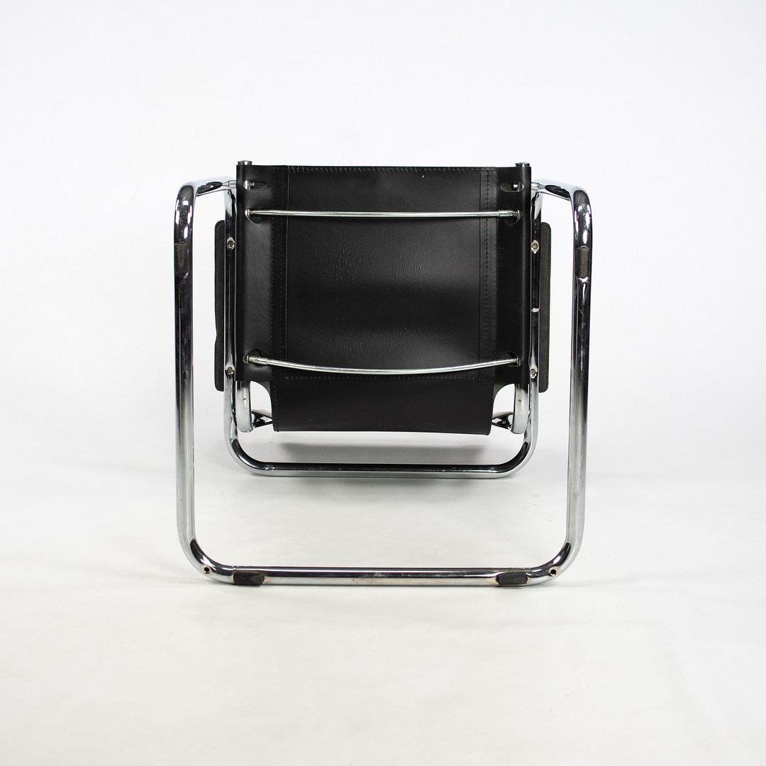 SOLD 1970s MG5 Dining Chairs by Mart Stam for Matteo Grassi in Black Leather and Chromed Steel