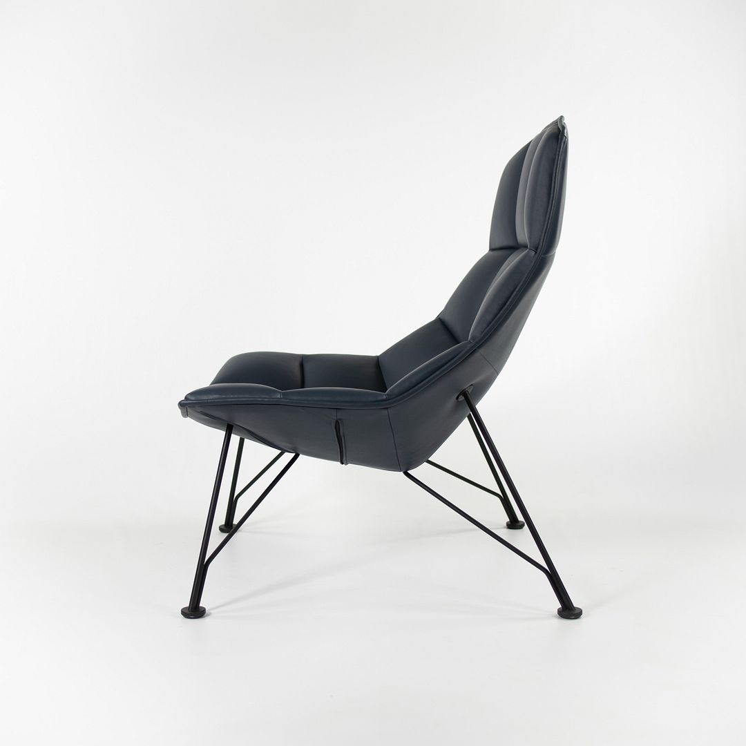 2021 Wire Lounge Chair by Jehs + Laub for Knoll in Blue Leather