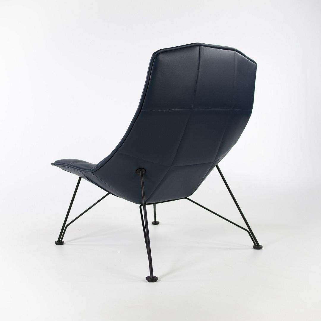 2021 Wire Lounge Chair by Jehs + Laub for Knoll in Blue Leather