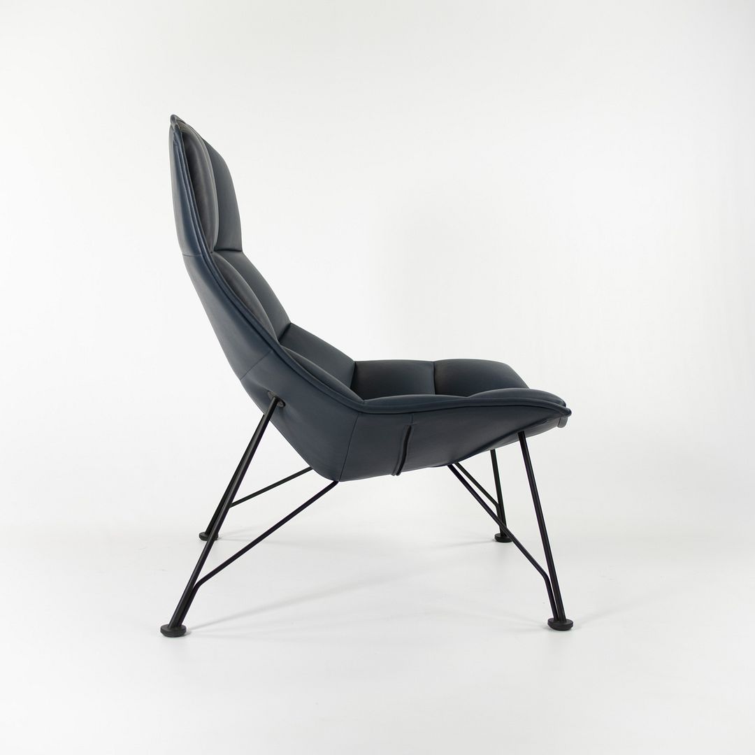 2021 Wire Lounge Chair by Jehs + Laub for Knoll in Blue Leather