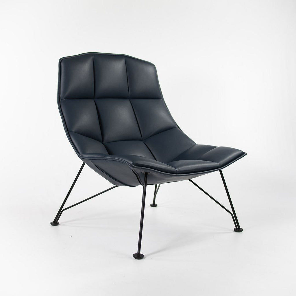 2021 Wire Lounge Chair by Jehs + Laub for Knoll in Blue Leather