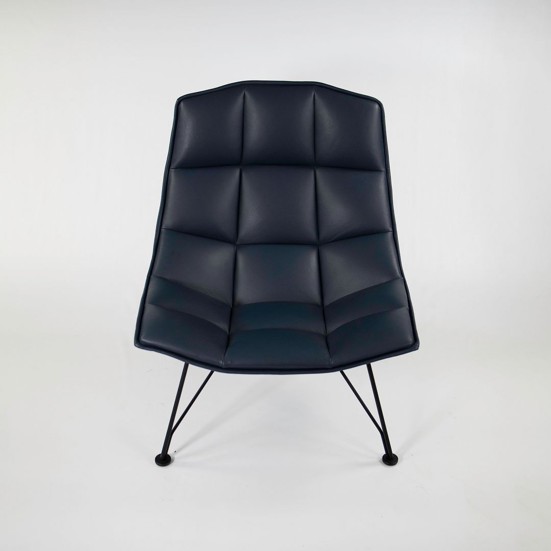 2021 Wire Lounge Chair by Jehs + Laub for Knoll in Blue Leather