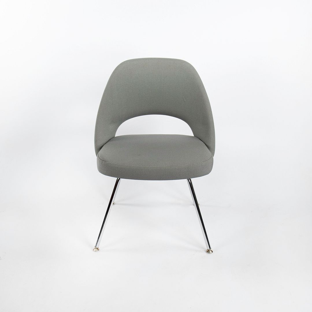 2000s Saarinen Executive Side Chair, Model 72 by Eero Saarinen for Knoll in Grey-Blue Fabric, 10x Available