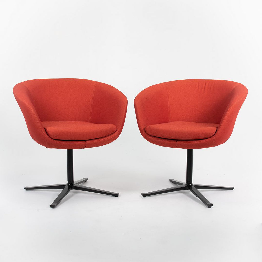 2014 Bob Guest / Swivel Chair, Model 231 by Pearson Lloyd for Coalesse and Walter Knoll in Red / Orange Fabric