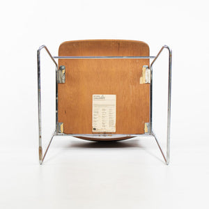 1990 Rowland 40/4 Side Chair by David Rowland for General Fireproofing Co in Oak and Chrome 8x Available